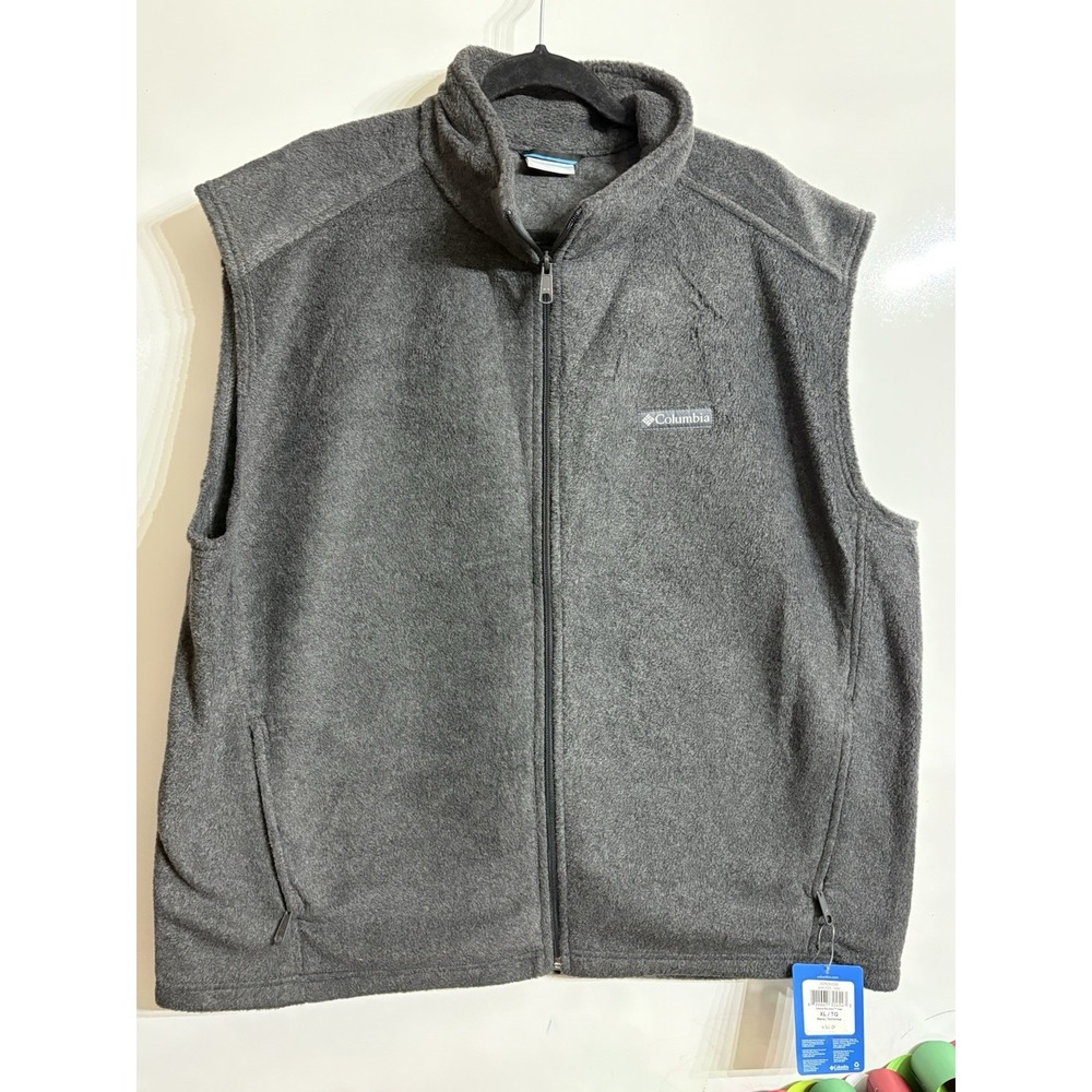 New Columbia SZ XL Men's Fleece Vest Charcoal Heather‎ Gray